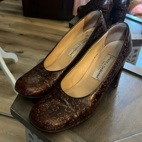 🛑 1 hour sale. Dolce & Gabbana, size 40 (US 9.5), Brown Rose, Floral Shoes - Picture 13 of 14